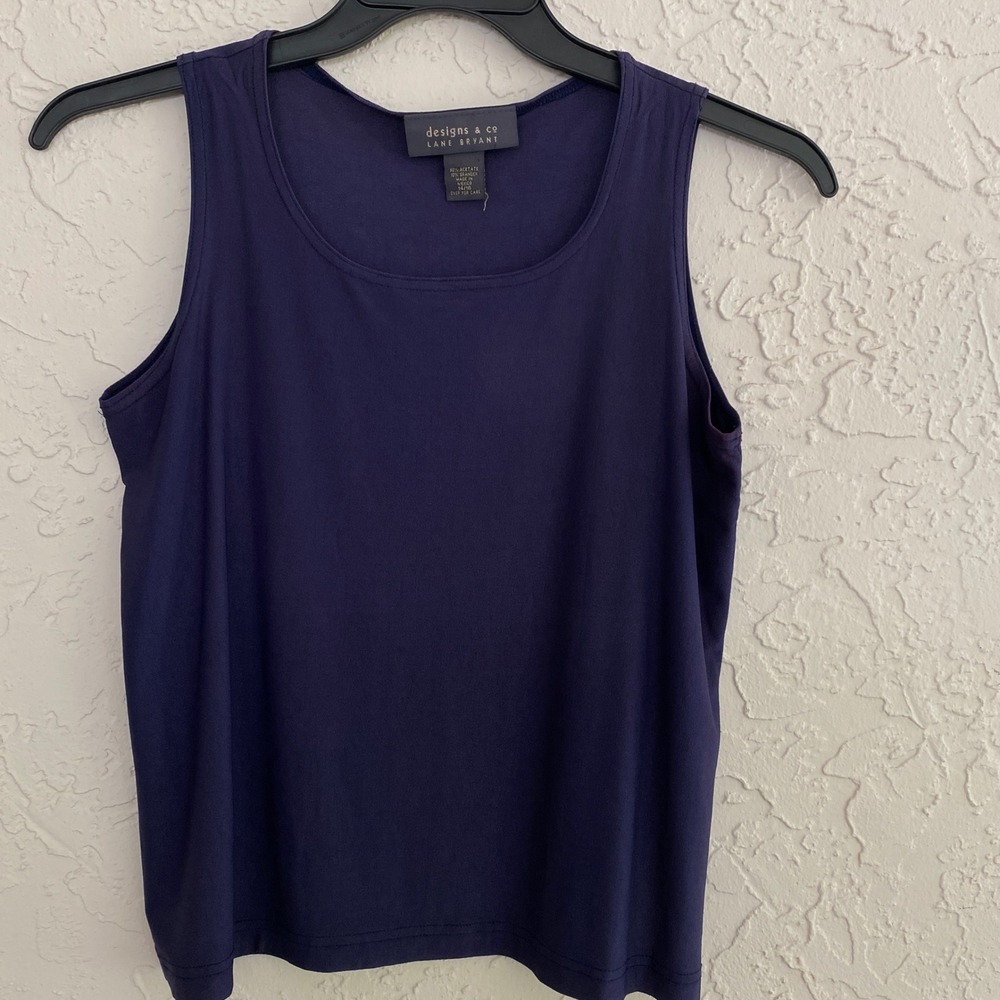 Lane Bryant Layering Tank Top Women 14/16 Purple Sleeveless Scoop Neck Stretch